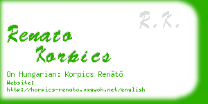 renato korpics business card